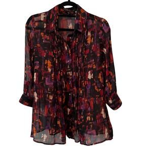 Fever Women's 3/4 Sleeve See Through Blouse Size Medium